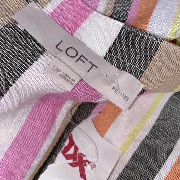 LOFT striped boho dress size 12 Petite new with tags - Picture 3 of 4